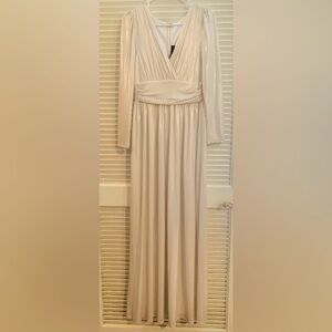White and gold formal gown